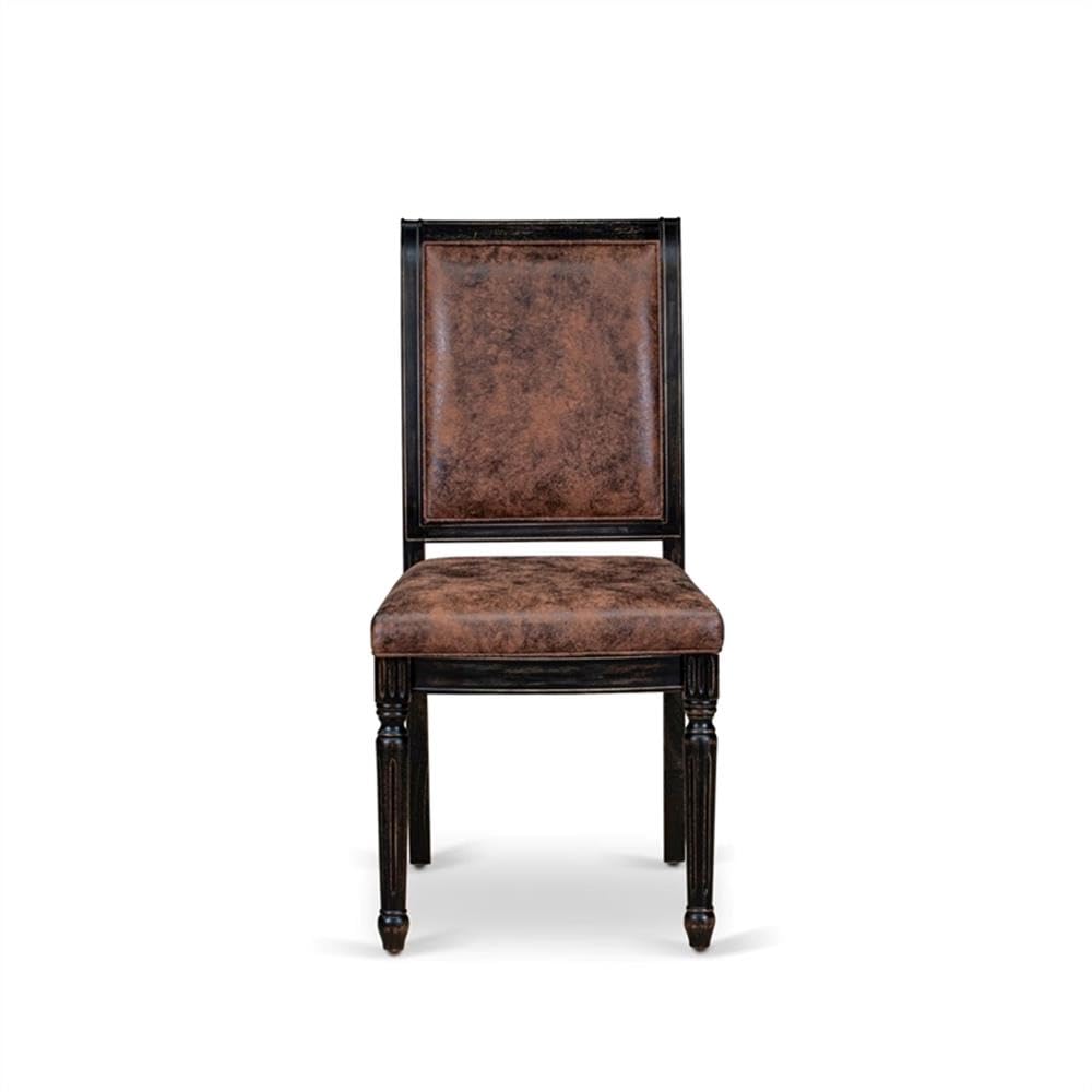 Black Acacia Wood Dining Chairs Set of 2 T288222