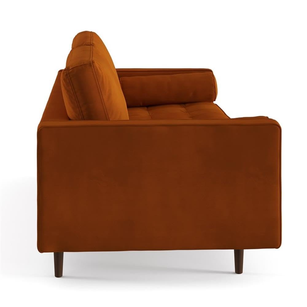 Velvet Sofa with Bolster Pillows N746