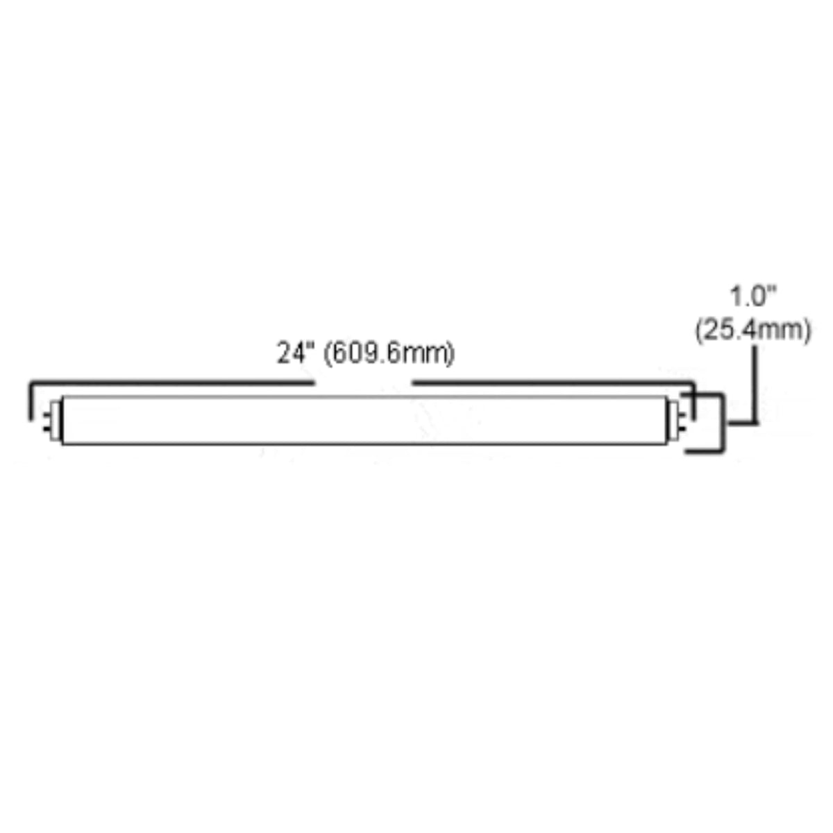 24 Inch T8 Fluorescent Tube Light Bulb 17W 5000K Bright White G13 Bi-Pin Base Pack of 10 H736229
