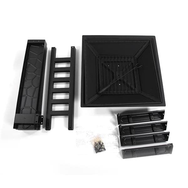 32 Inch Wood Burning Metal Fire Pit with Spark Screen and Poker J8483