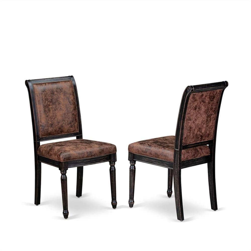 Black Acacia Wood Dining Chairs Set of 2 T288222