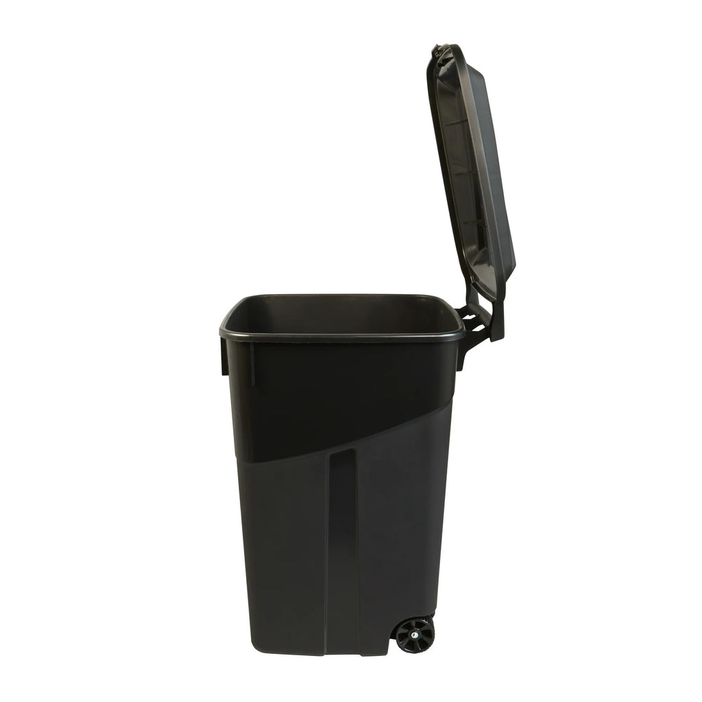 Black 45 Gallon Wheeled Plastic Garbage Can with Lid G94568