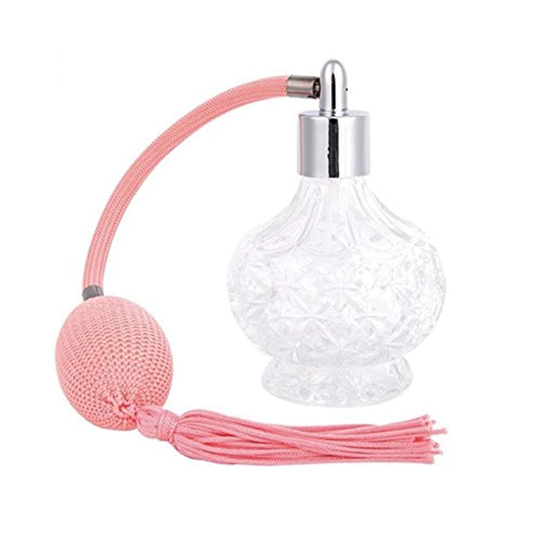 80ml Clear Crystal Perfume Bottle Gold Spray Atomizer Refillable Glass A49608
