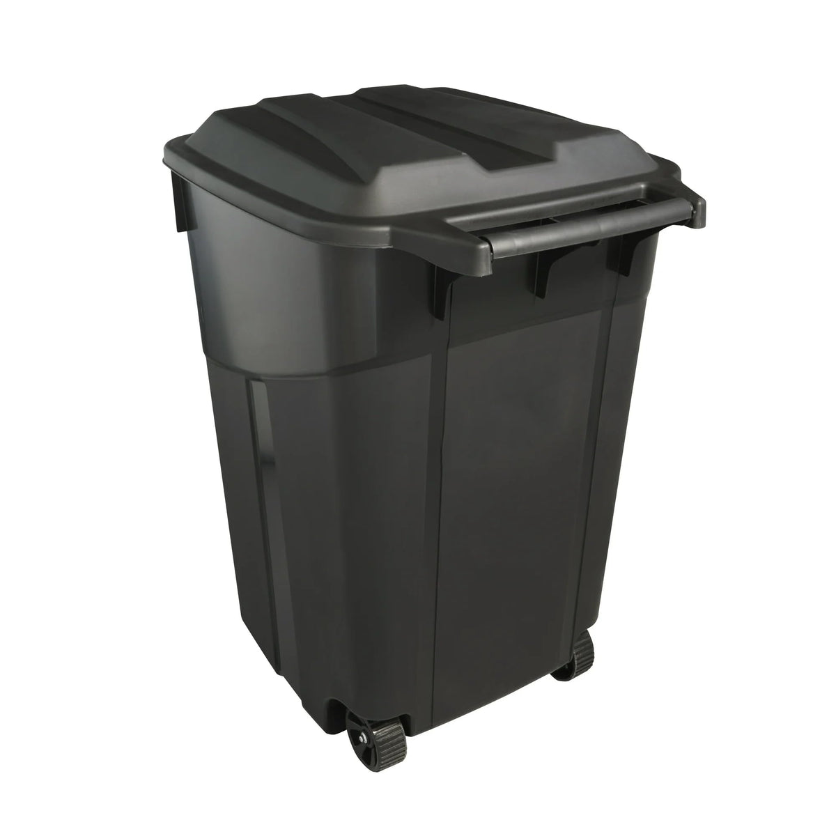 Black 45 Gallon Wheeled Plastic Garbage Can with Lid G94568