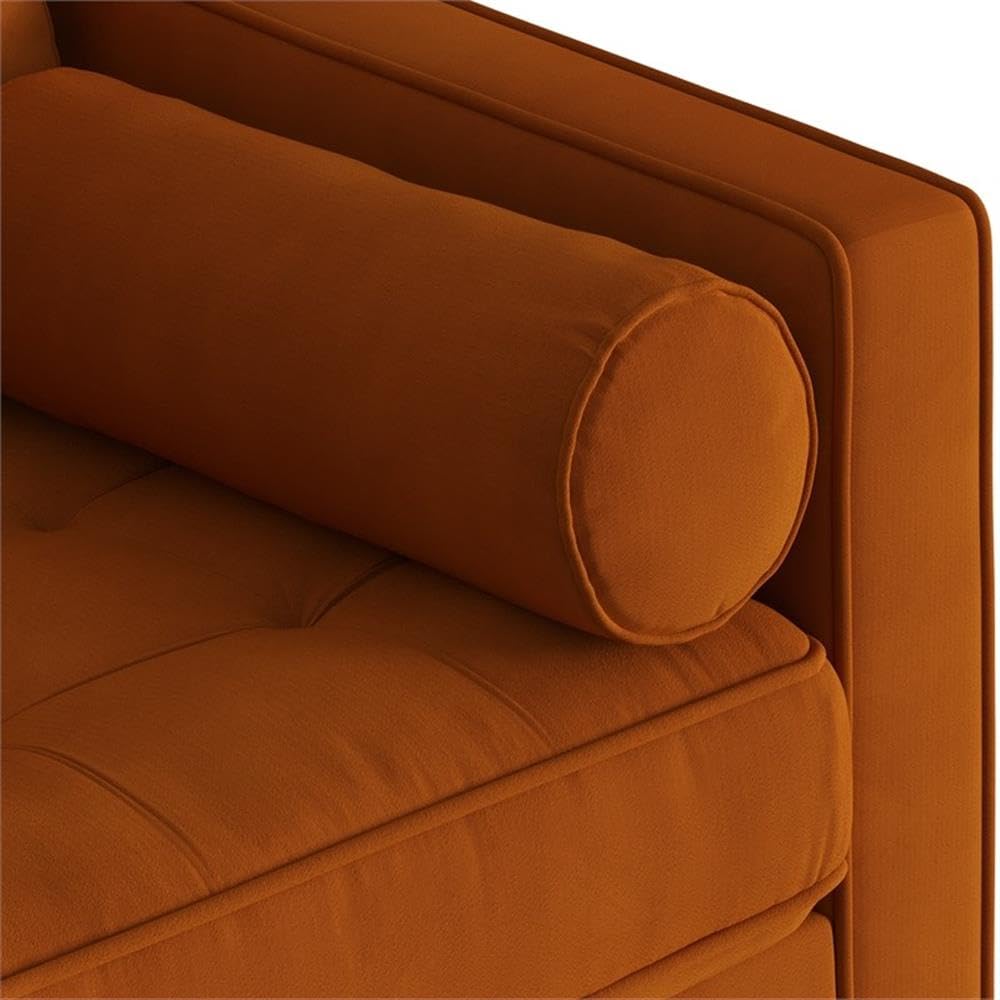 Velvet Sofa with Bolster Pillows N746