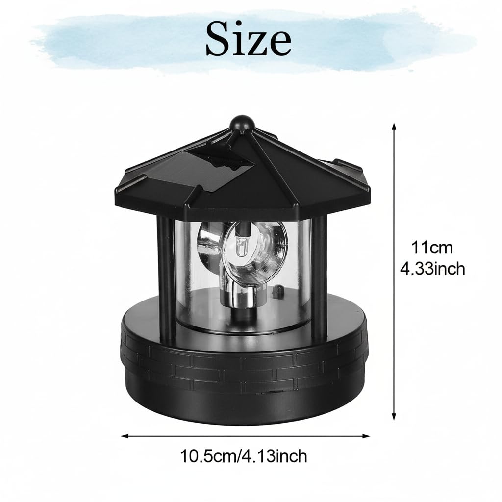 Solar Lighthouse Lamp with Rotating Beacon IP44 Waterproof LED Light Q801