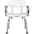 Adjustable Height Padded Transfer Bench with Arms and Back D293959