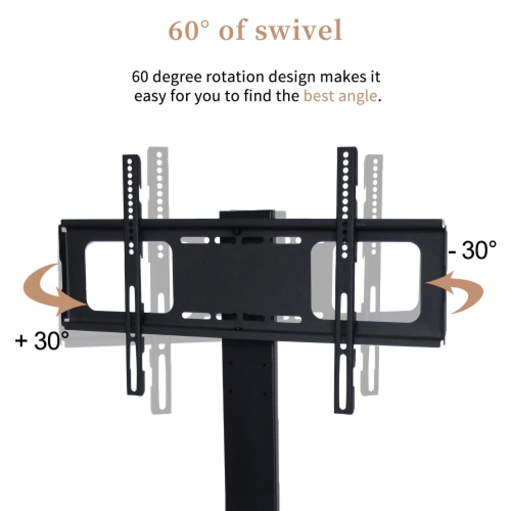 32-65" Swivel TV Stand with 3-Tier Storage and Height Adjustable E784528