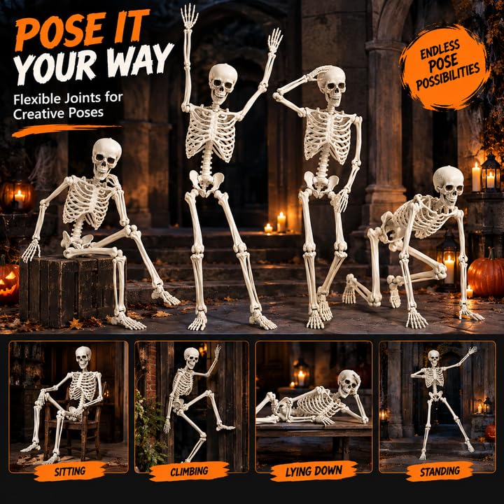 5.4FT Poseable Skeleton with Flexible Joints B8380