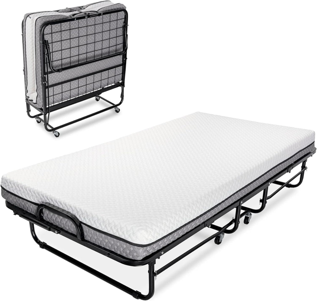 Twin Size Folding Bed with Memory Foam Mattress X913952