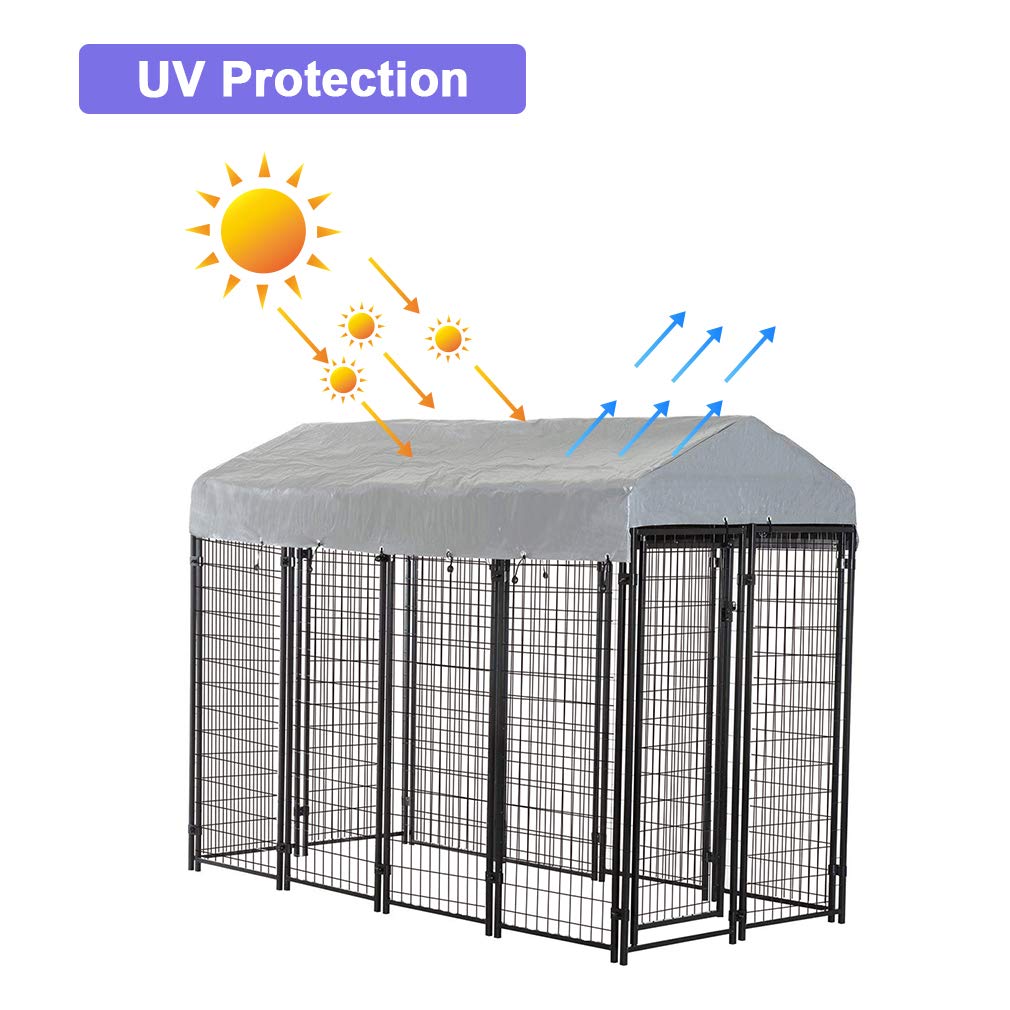 8'x4'x6' Heavy Duty Galvanized Metal Dog Kennel A429