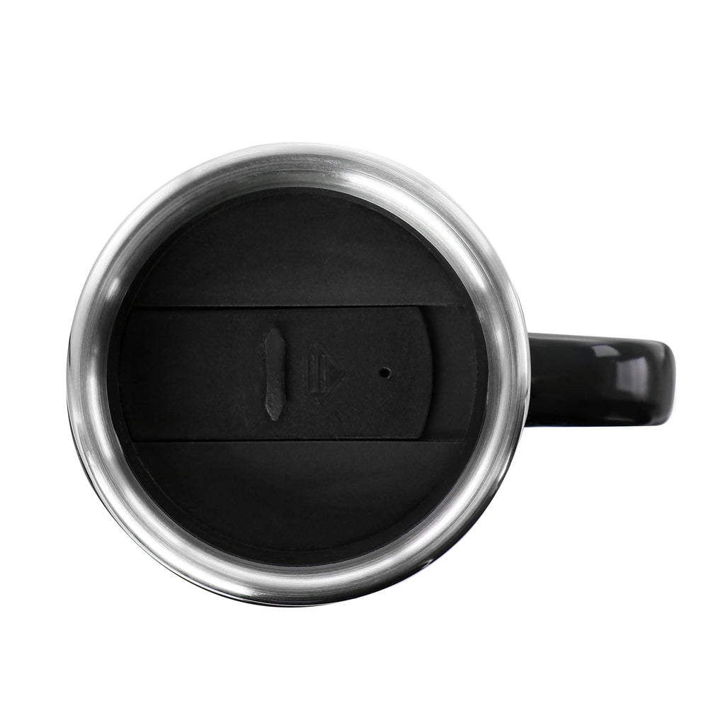 Stainless Steel Stoneware Travel Mug, 16 Oz, Black K38510