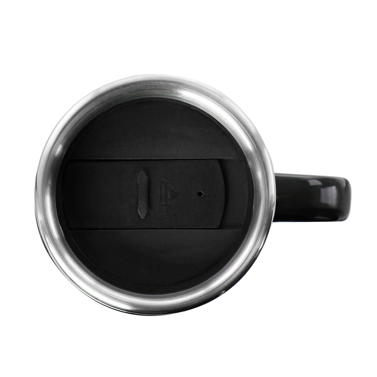 Stainless Steel Stoneware Travel Mug, 16 Oz, Black K38510