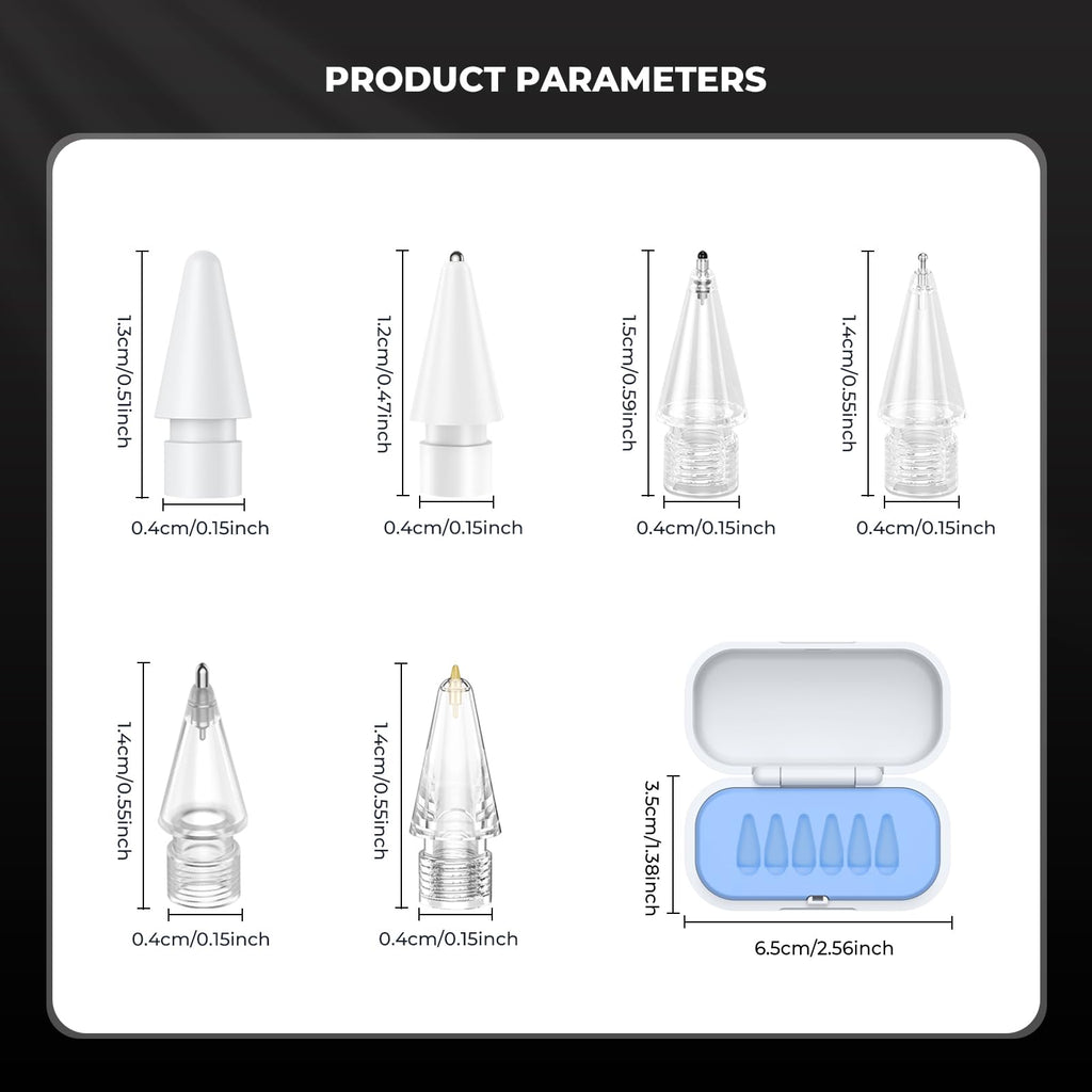 4 Pack Blue Replacement Pencil Tips with Storage Box B6595