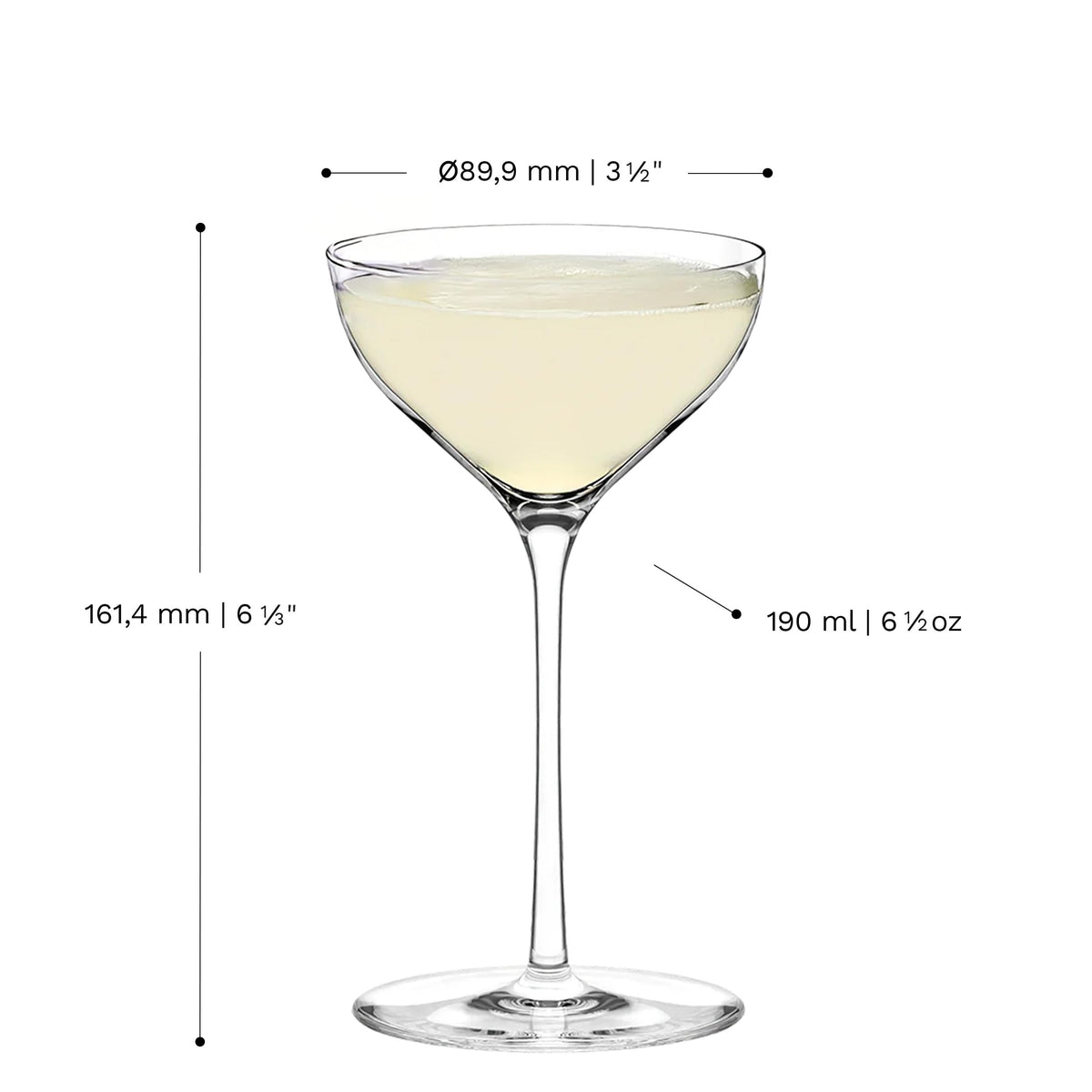 Glass Set of 6 190 ml Cocktail Bowls B463
