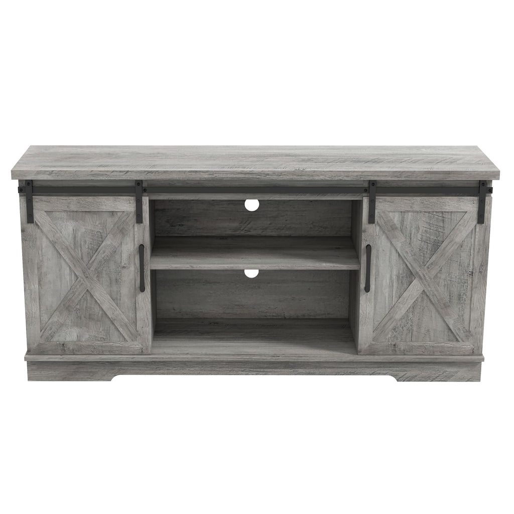 65 Inch TV Stand with Sliding Barn Doors C4624