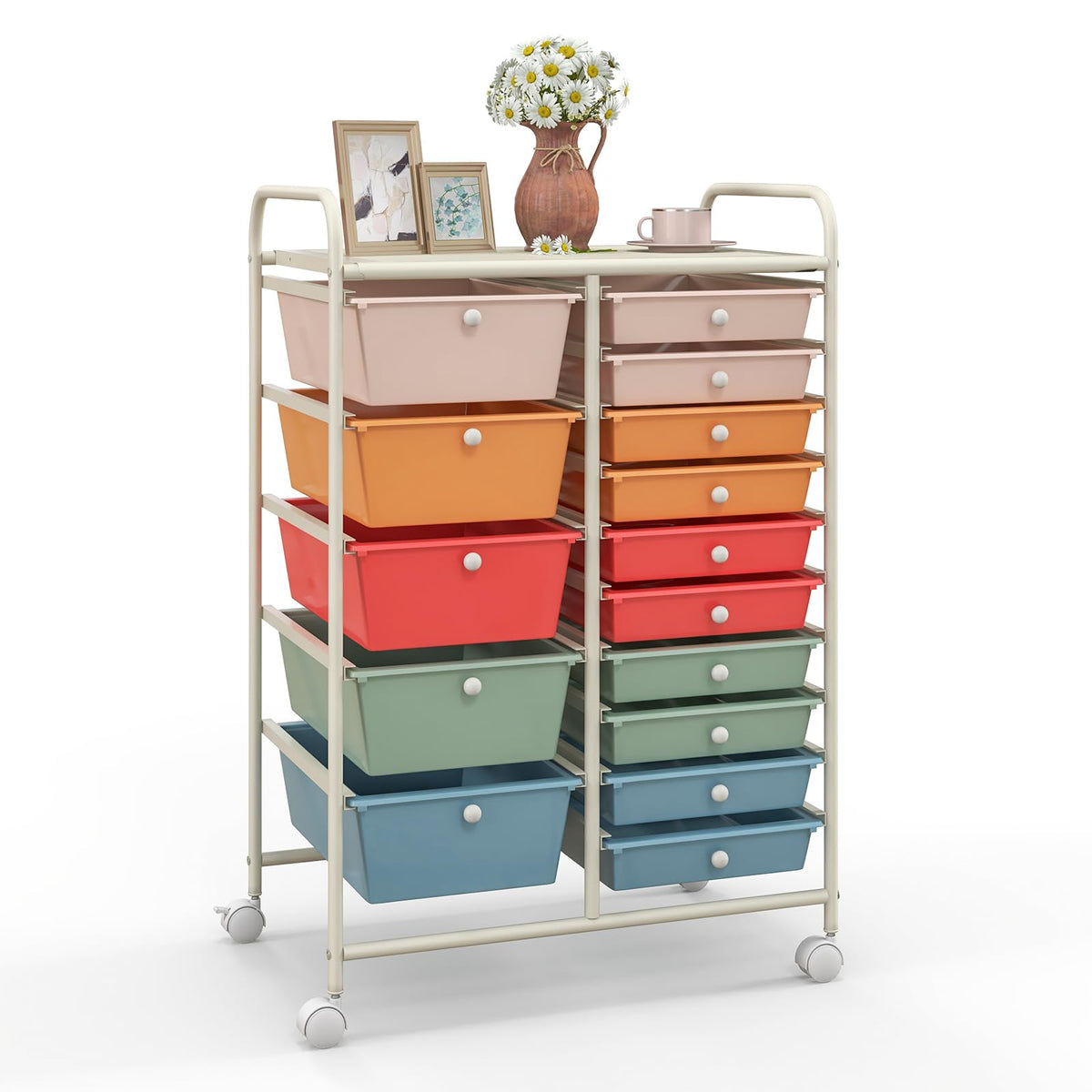 15 Drawer Rolling Storage Cart with Wheels L531