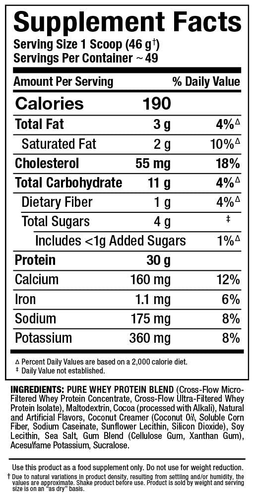 Chocolate Whey Protein Powder 5 lb V5525