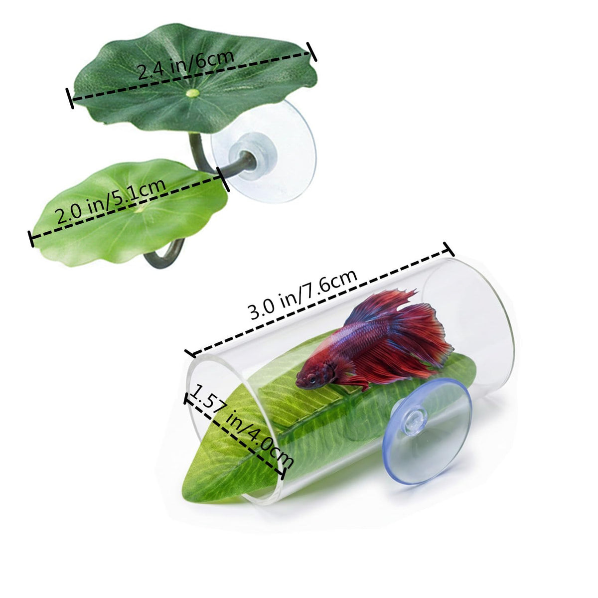 Betta Fish Hammock Tunnel Leaf Pad Resting Bed U820930