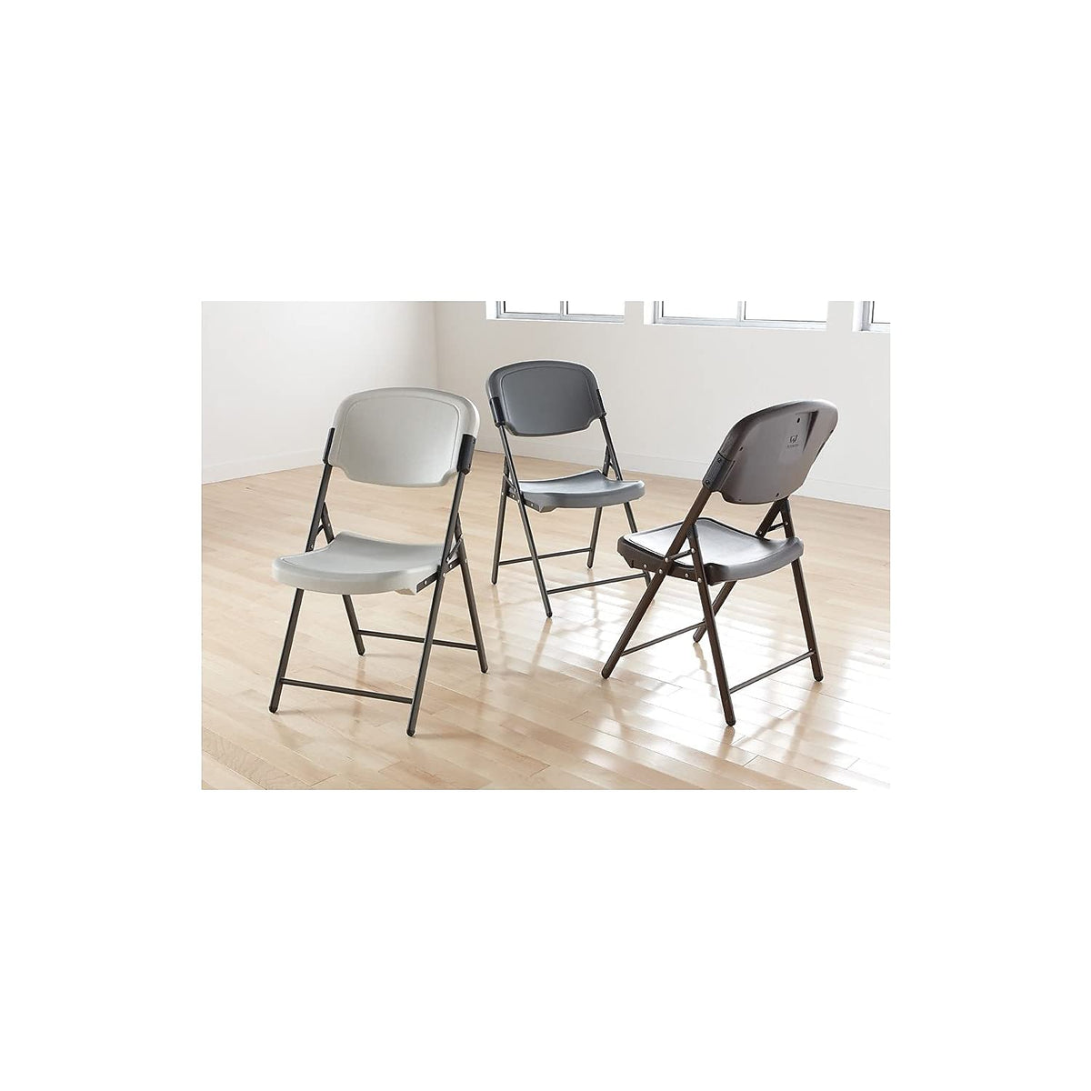 Charcoal Folding Chair with Steel Frame K509723