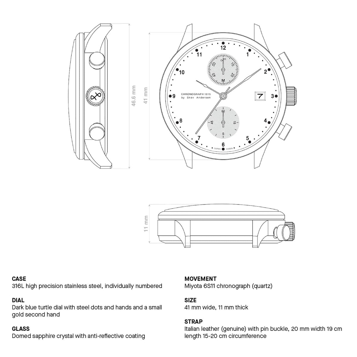 Mens Stainless Steel Analog Waterproof Watch E861