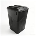 Black 45 Gallon Wheeled Plastic Garbage Can with Lid G94568