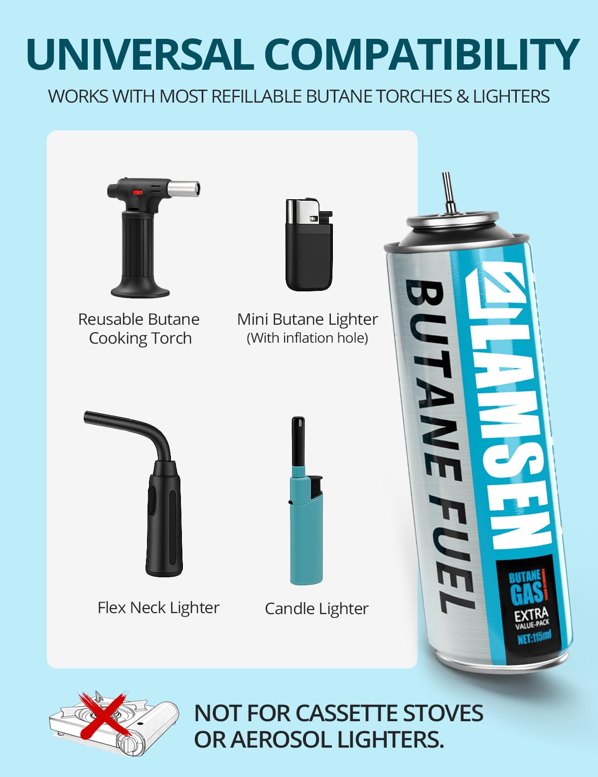 Butane Refill 115ml 3 Can X89080