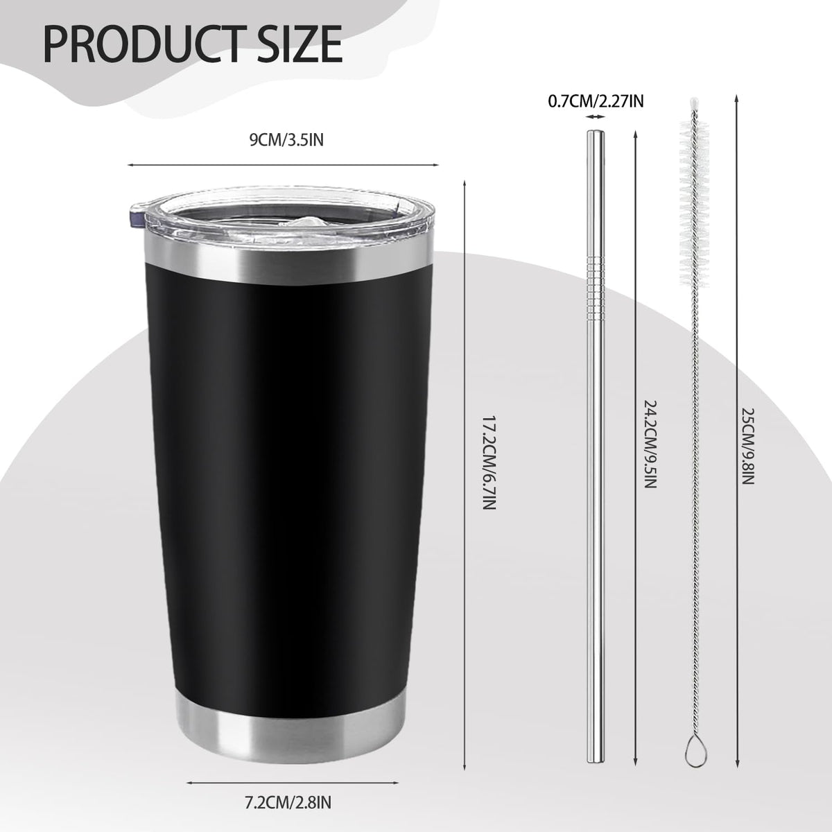 12 Pieces Insulated Stainless Steel Tumbler with Lid and Straw A636