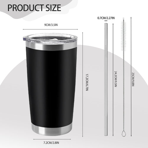 12 Pieces Insulated Stainless Steel Tumbler with Lid and Straw A636