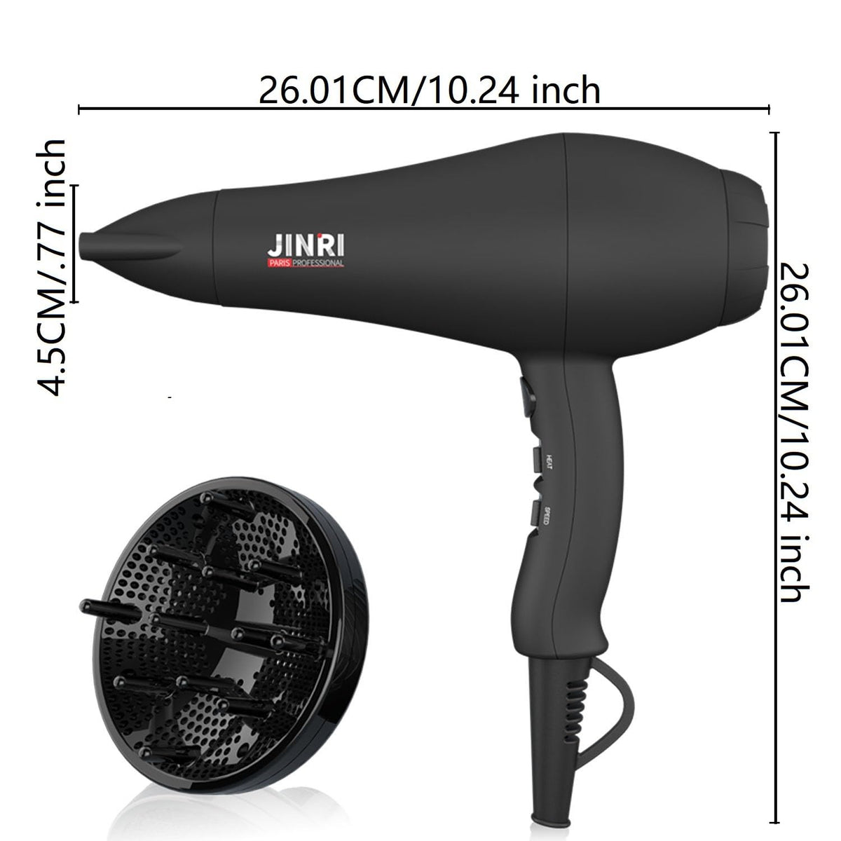 1875W Ionic Hair Dryer with Diffuser H2417