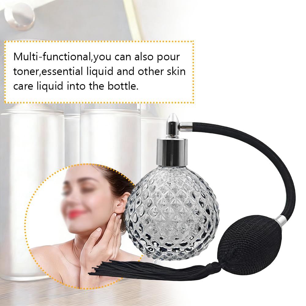80ml Refillable Black Glass Perfume Atomizer Bottle X21878