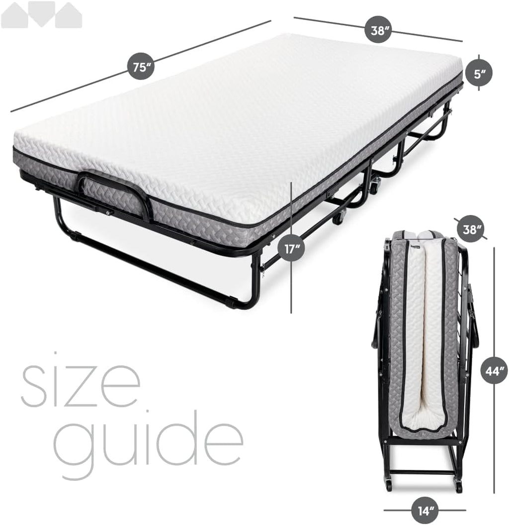 Twin Size Folding Bed with Memory Foam Mattress X913952