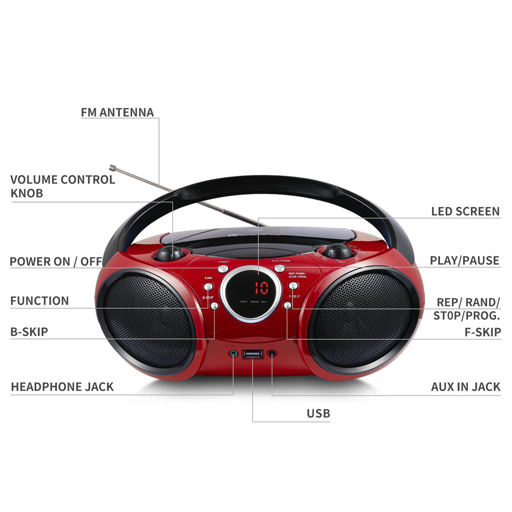Portable CD Player Boombox B111396