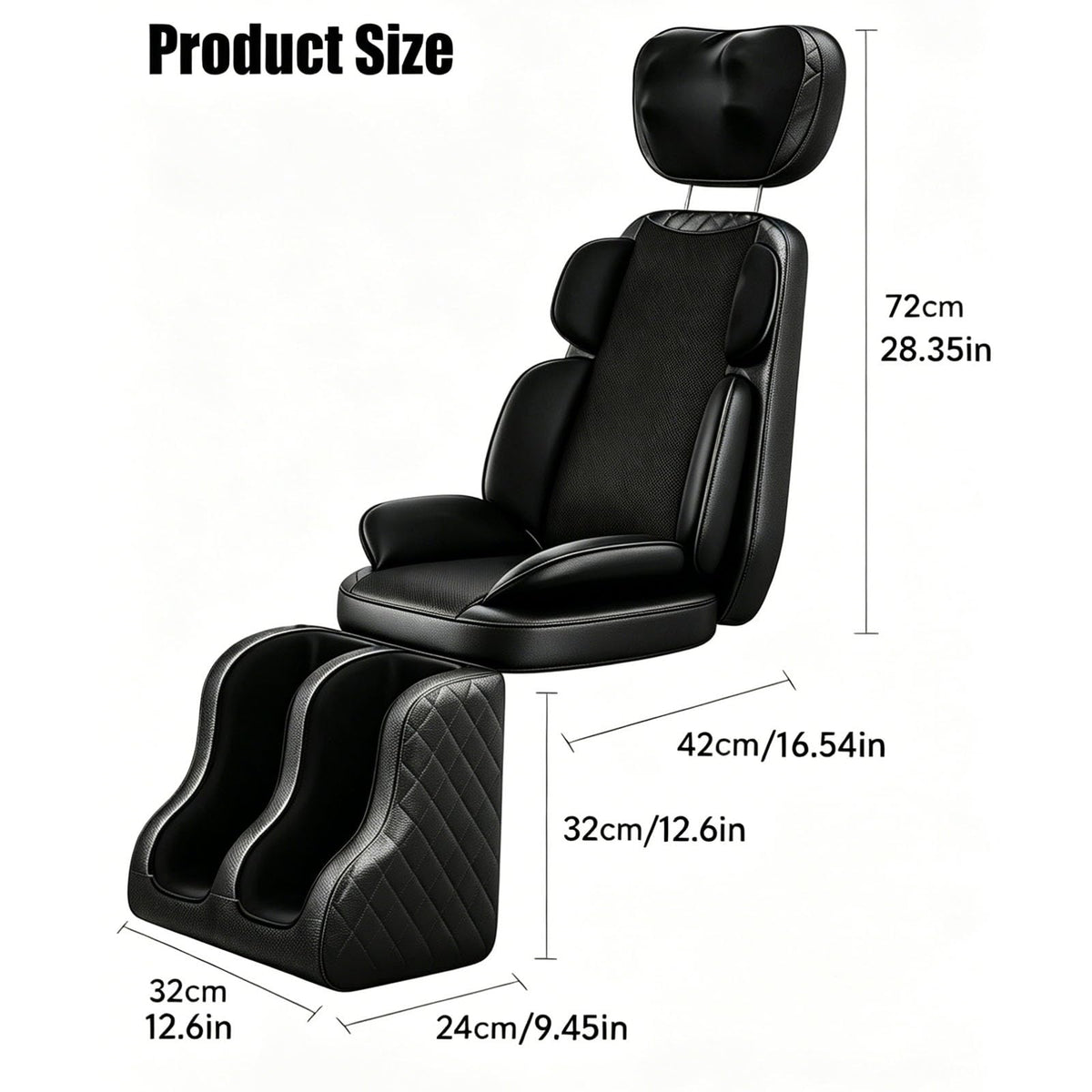 16D Electric Shiatsu Full Body Massage Mat with Foot Massager U779