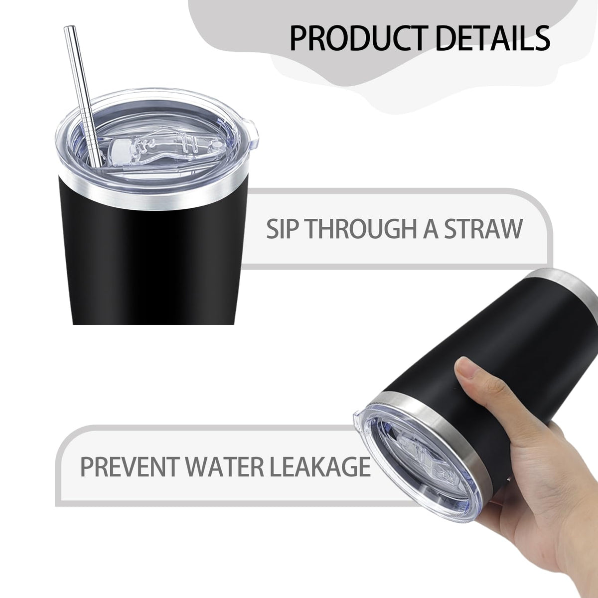 12 Pieces Insulated Stainless Steel Tumbler with Lid and Straw A636