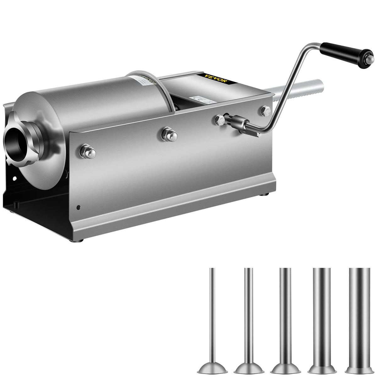 3L Manual Stainless Steel Sausage Stuffer with 5 Filling Nozzles B3295
