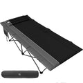 Extra Wide Heavy Duty Oversized Sleeping Cot with Carry Bag Black G378903