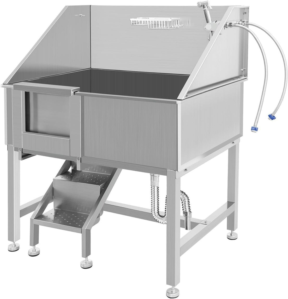 38" Stainless Steel Dog Grooming Tub with Stairs R779410
