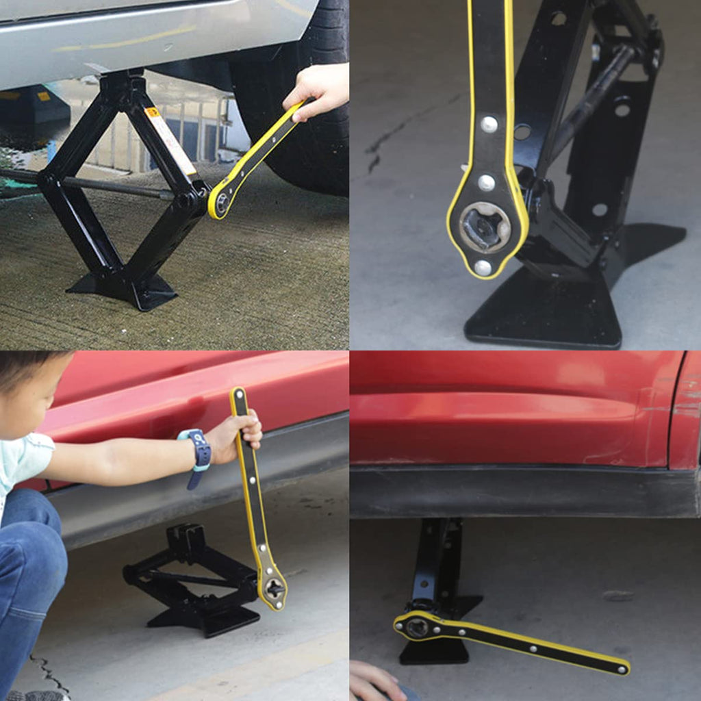 Car Jack Ratchet Wrench Scissor Jack Adapter Tool O136