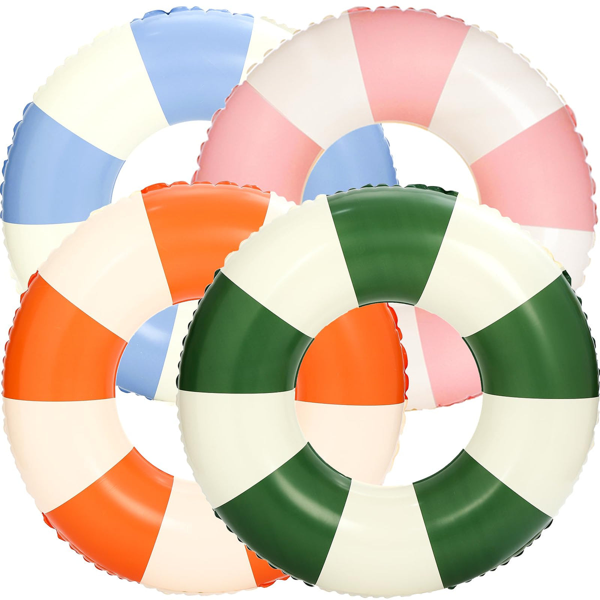 Large Inflatable Pool Float 36 Inch Striped Swim Rings T8912