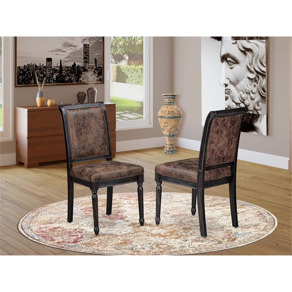 Black Acacia Wood Dining Chairs Set of 2 T288222