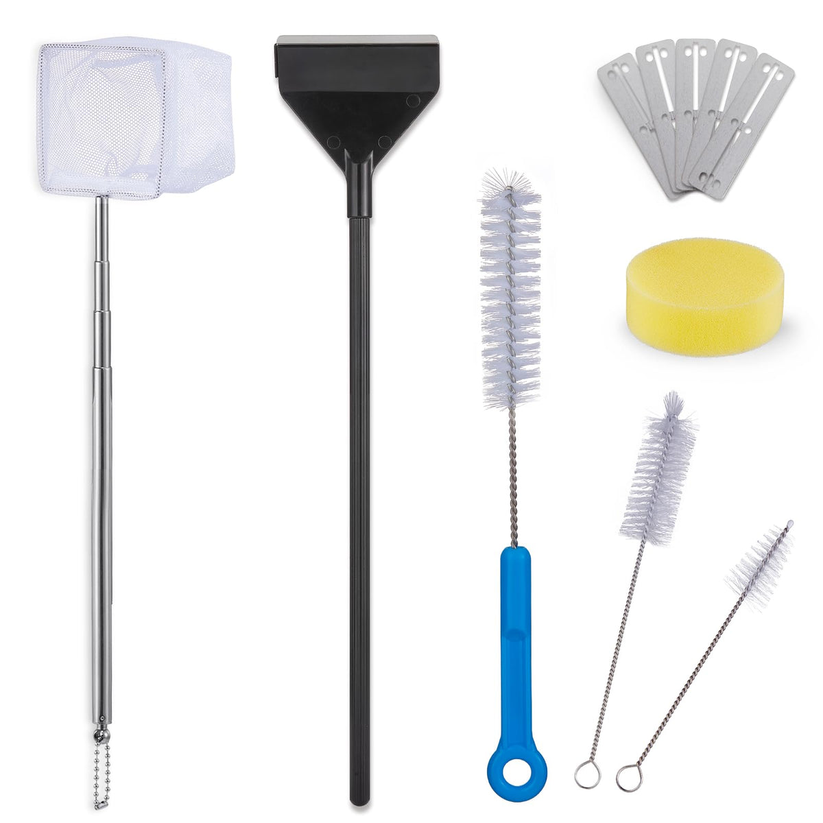 7-in-1 Fish Tank Cleaning Kit with Algae Scraper & Aquarium Brushes S70637