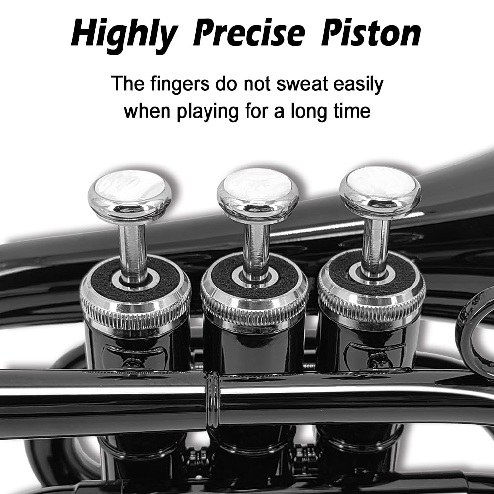 Bb Flat Pocket Trumpet with 7C Mouthpiece and Hard Case Y88817