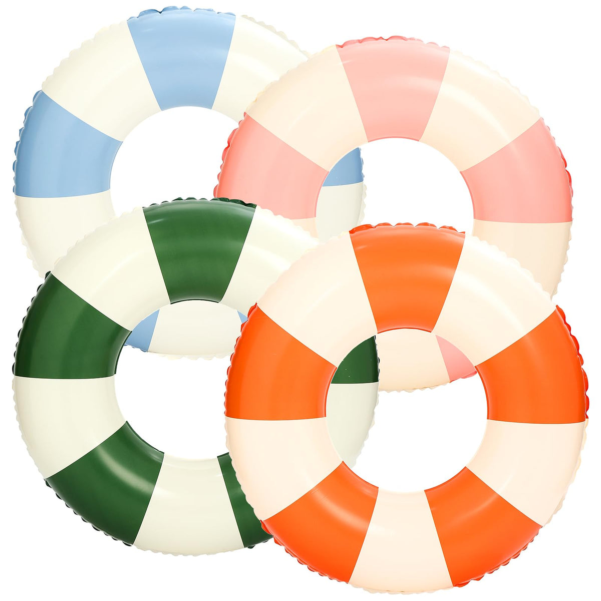 Large Inflatable Pool Float 36 Inch Striped Swim Rings T8912