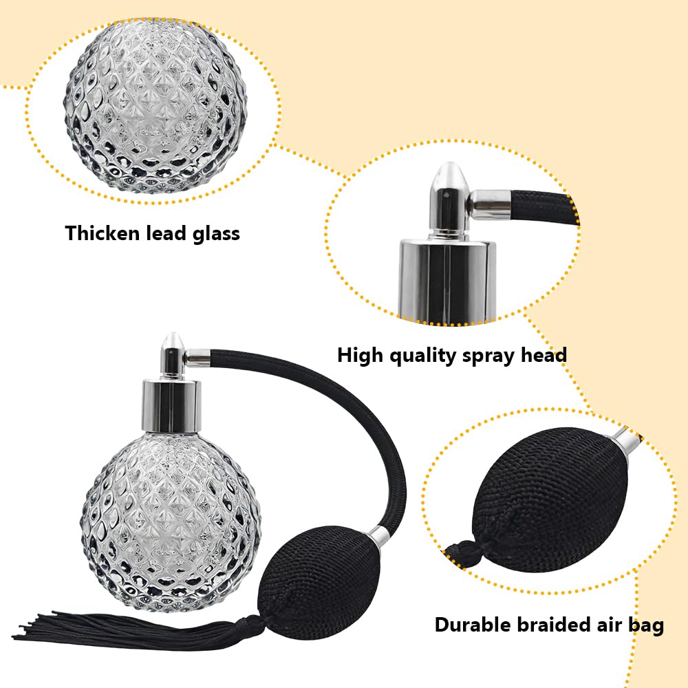 80ml Refillable Black Glass Perfume Atomizer Bottle X21878