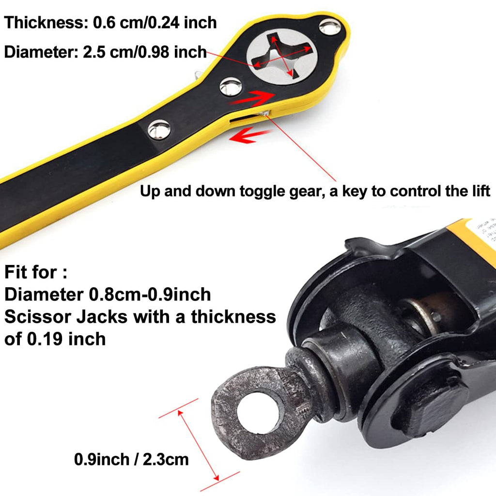 Car Jack Ratchet Wrench Scissor Jack Adapter Tool O136