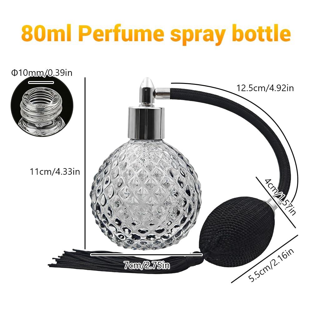80ml Refillable Black Glass Perfume Atomizer Bottle X21878