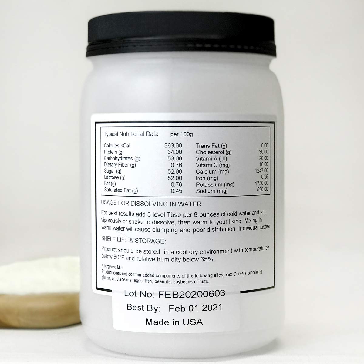 Non-Fat Dry Milk Powder 1 Lb. 8 oz. T7612