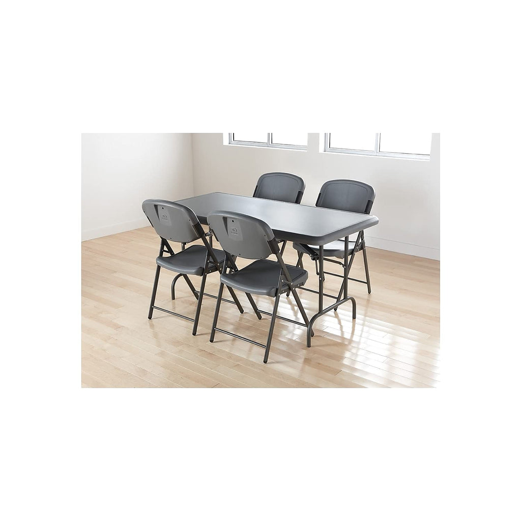 Charcoal Folding Chair with Steel Frame K509723