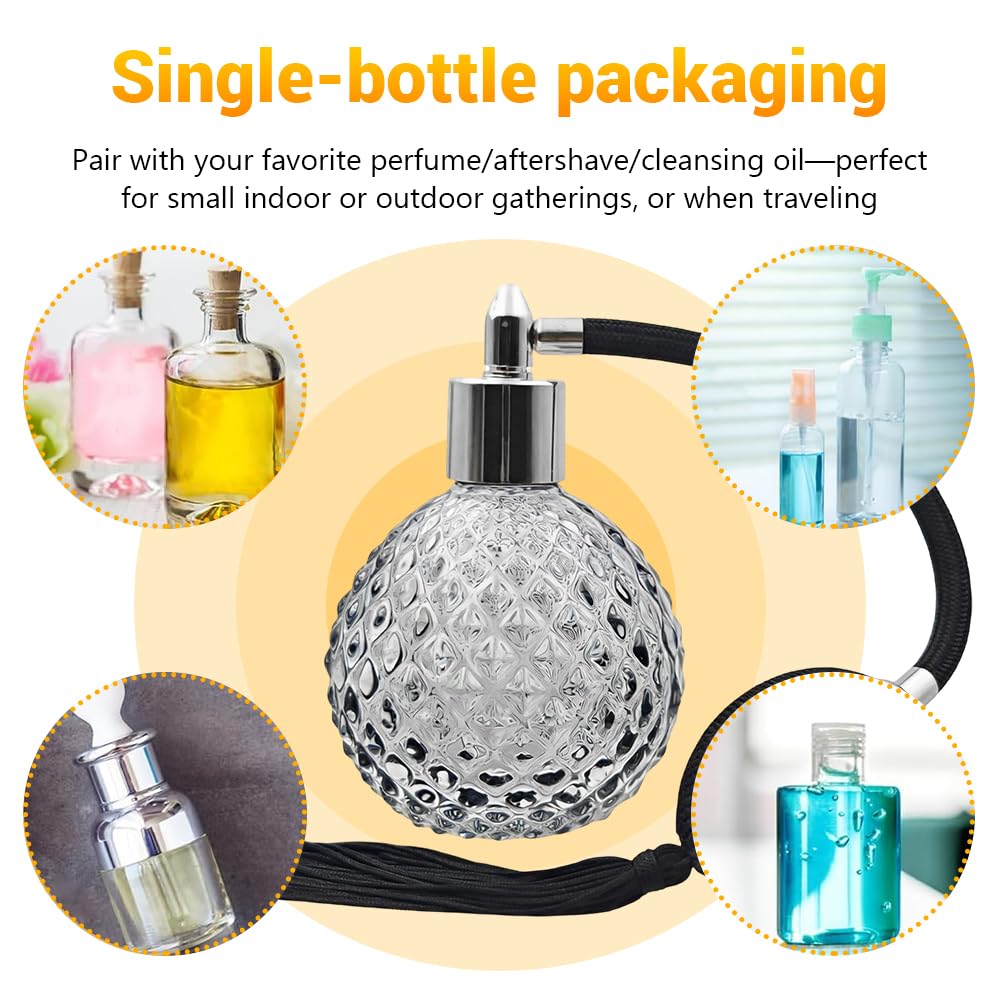 80ml Refillable Black Glass Perfume Atomizer Bottle X21878